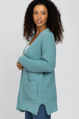 Light Blue Chunky Knit Cardigan