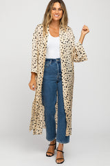 Cream Animal Print Side Slit Cover Up