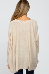 Beige Soft Knit Dolman Sleeve Maternity Sweater