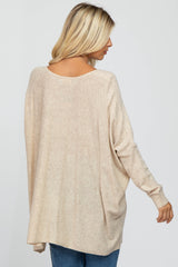 Beige Soft Knit Dolman Sleeve Sweater