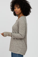 Heather Grey Brushed Long Sleeve Top