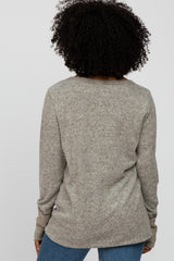 Heather Grey Brushed Long Sleeve Top