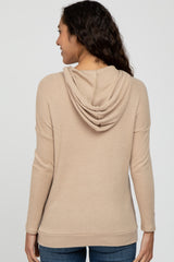 Taupe Ribbed Hooded Top