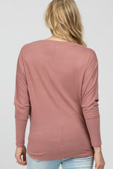 Mauve Soft Knit Off Shoulder Maternity Top