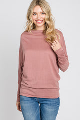 Mauve Soft Knit Off Shoulder Top