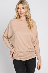 Beige Soft Knit Off Shoulder Top