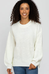 Ivory Knit Balloon Sleeve Maternity Sweater