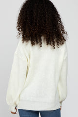 Ivory Knit Balloon Sleeve Sweater