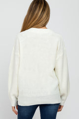 Ivory Knit Balloon Sleeve Maternity Sweater