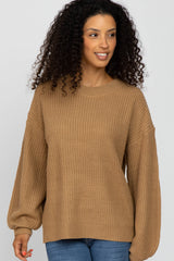 Mocha Knit Balloon Sleeve Sweater