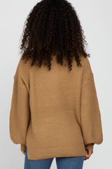 Mocha Knit Balloon Sleeve Sweater