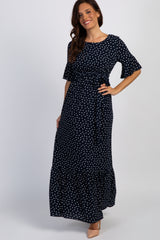 Navy Polka Dot Petite Maxi Dress