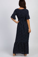 Navy Polka Dot Petite Maxi Dress