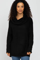 Black Off Shoulder Dolman Sleeve Knit Maternity Top