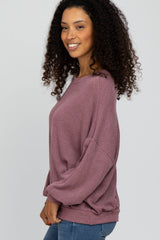 Plum Oversized Long Sleeve Top