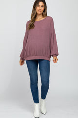 Plum Oversized Long Sleeve Maternity Top