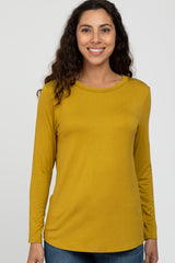 Yellow Basic Long Sleeve Top