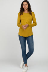 Yellow Basic Long Sleeve Top