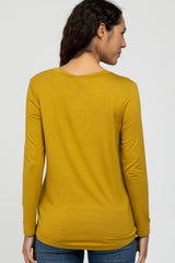 Yellow Basic Long Sleeve Top