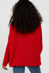 Red Soft Chunky Knit Sweater