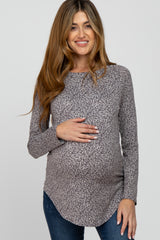 Mauve Floral Long Sleeve Maternity Top