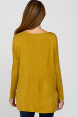 Yellow Wide Neck Maternity Long Sleeve Top