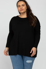 Black Dolman Long Sleeve Plus Top