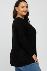 Black Dolman Long Sleeve Plus Top