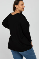 Black Dolman Long Sleeve Plus Top