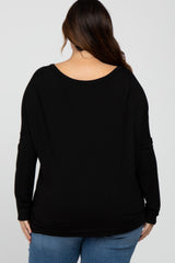 Black V-Neck Plus Top