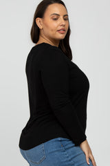 Black Long Sleeve Plus Top