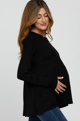 Black Babydoll Long Sleeve Maternity Top