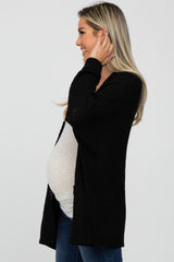 Black Cuff Sleeve Maternity Cardigan