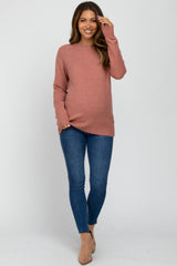 Mauve Soft Knit Maternity Sweater