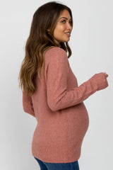 Mauve Soft Knit Maternity Sweater