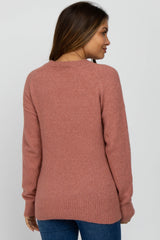 Mauve Soft Knit Maternity Sweater