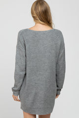 Heather Grey Basic Maternity Sweater Mini Dress