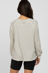 Ivory Striped Bubble Sleeve Top