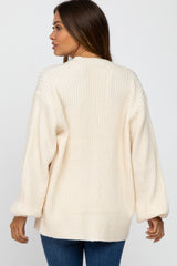 Cream Basic Chunky Knit Maternity Cardigan