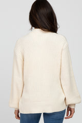 Cream Basic Chunky Knit Cardigan