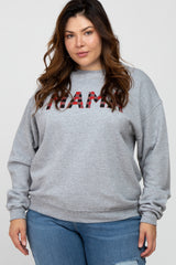 Heather Grey Checkered Mama Plus Sweatshirt