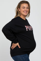 Blacked Checkered Mama Maternity Plus Sweatshirt