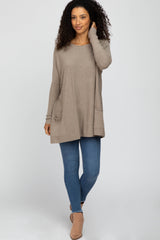 Mocha Pocketed Dolman Sleeve Top