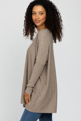 Mocha Pocketed Dolman Sleeve Top