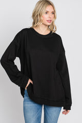 Black Raw Edge Sweatshirt