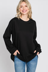 Black Raw Edge Sweatshirt