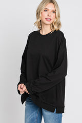 Black Raw Edge Sweatshirt