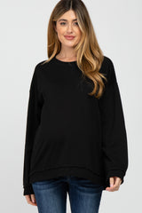 Black Raw Edge Maternity Sweatshirt