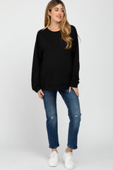 Black Raw Edge Maternity Sweatshirt