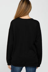 Black Raw Edge Maternity Sweatshirt